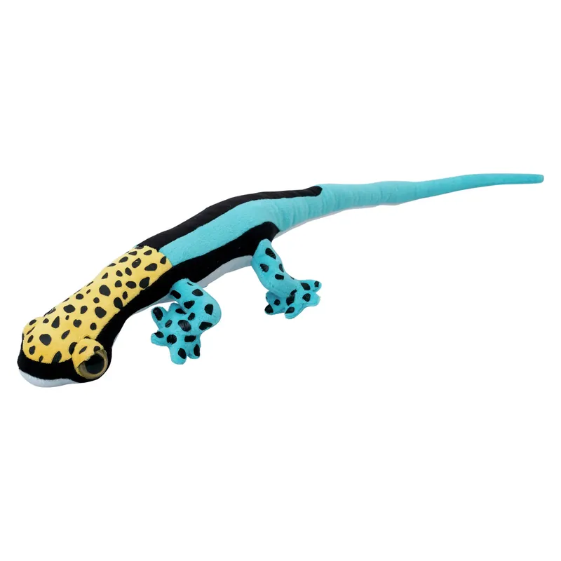 Nature Planet gekko knuffel - pluche - blauw/geel - 62 cm Nu Kopen