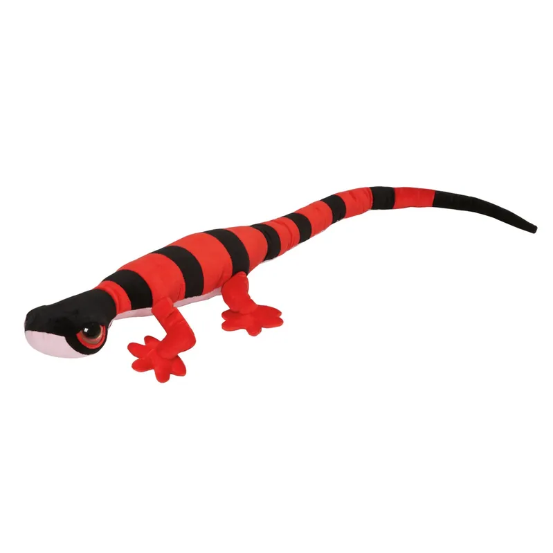 Op = Op Gekko hagedis knuffel - pluche - rood/zwart - 112 cm