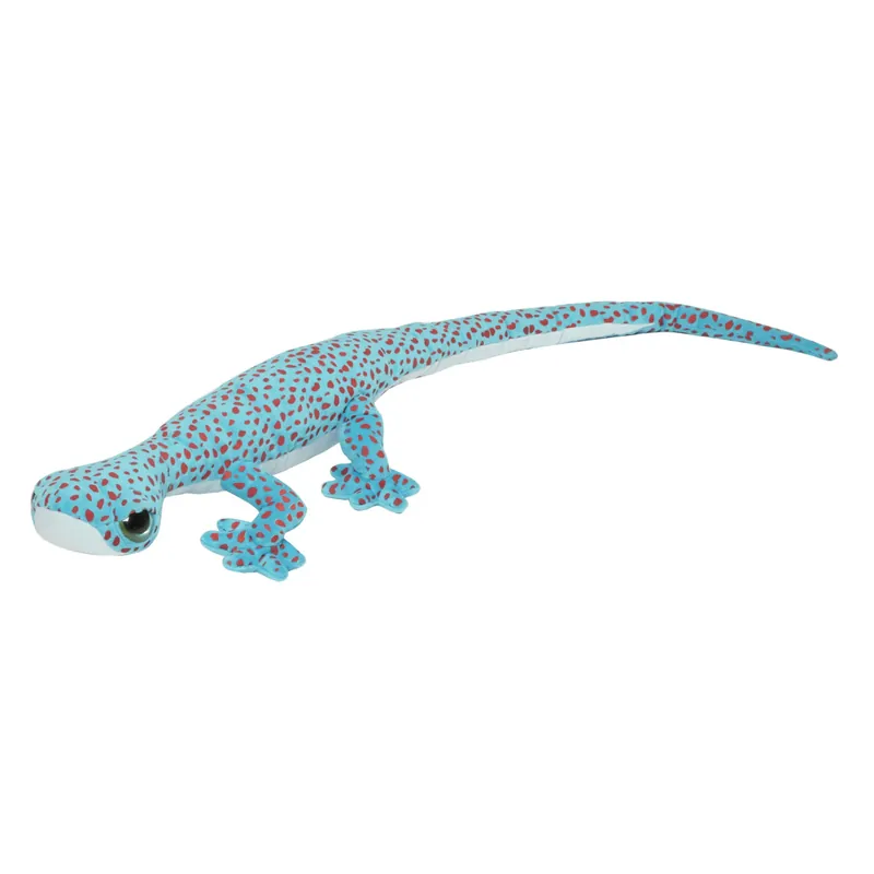 Nature Planet gekko knuffel - pluche - blauw - 112 cm Premium