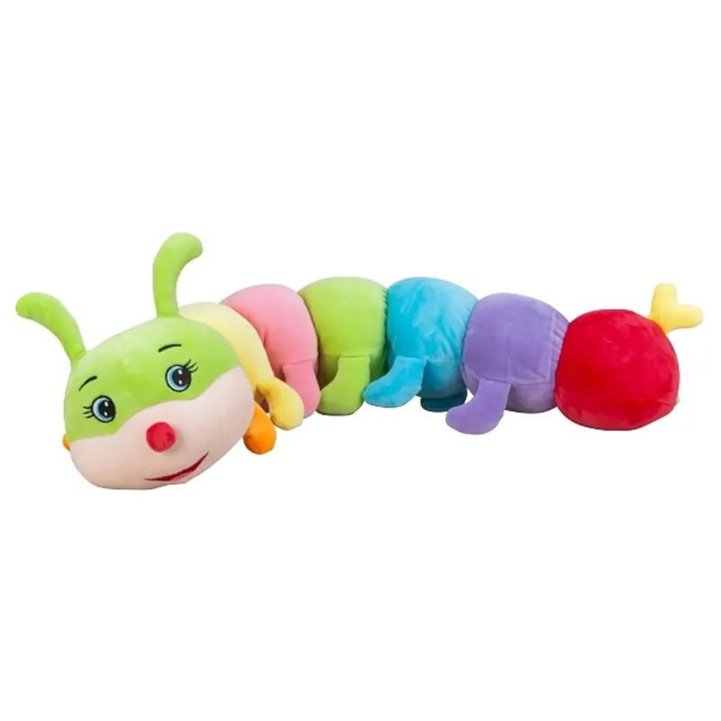 Laatste Versie Rups knuffeldier - zachte spandex - mix kleuren - 90 cm