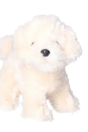 Op = Op Maltezer hond knuffel - pluche - 23 cm - wit