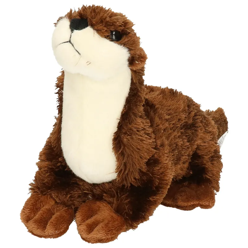 Otter knuffel - zachte pluche - bruin - 16 cm Seizoensaanbieding
