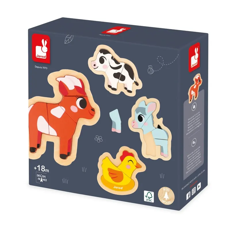 Gratis Retour JANOD button puzzle aquarium 18 months +