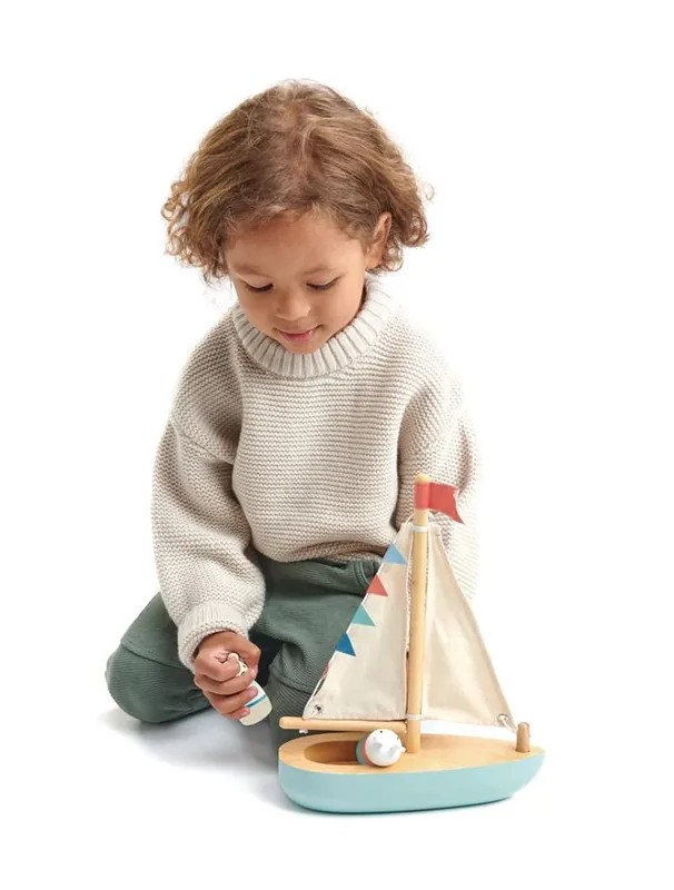 Finale Uitverkoop Tender Leaf Toys sailboat Sailaway 3yrs+