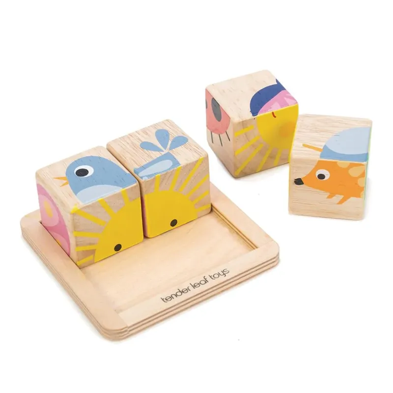 Veilige Betaling Tender Leaf Toys wooden block puzzle 18 months+ / 4 pcs