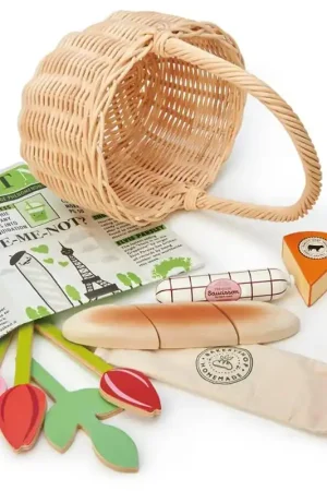 Favoriet Tender Leaf Toys shopping basket with groceries 3yrs+