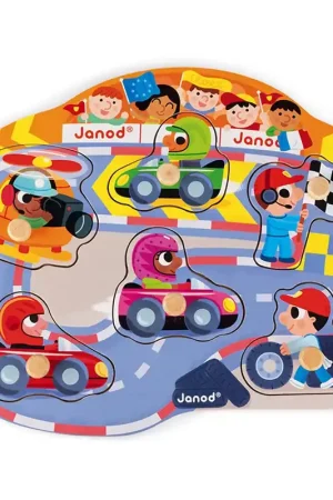 JANOD button puzzle racing 18 months + Dagaanbieding