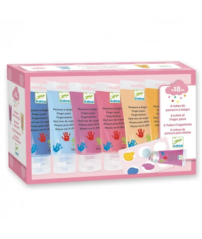 Dagaanbieding DJECO finger paint sweet 6 x 75ml
