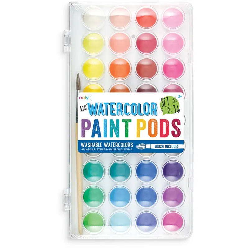 Seizoensaanbieding OOLY watercolor panel 36 colors 3 yrs+