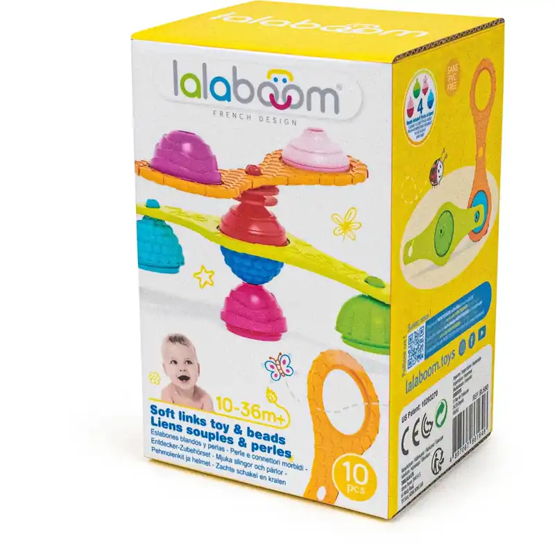 Lalaboom educatieve kralen + verbindingen 10 stks 10 mnd+ Nieuw