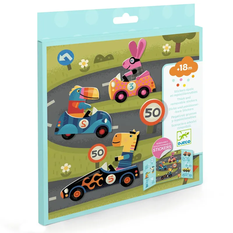 Populair DJECO herbruikbare stickers cars 18 mnd+