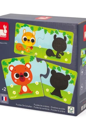 JANOD puzzel dieren en schaduw 2 jr+ / 12 x 2 stks Korting