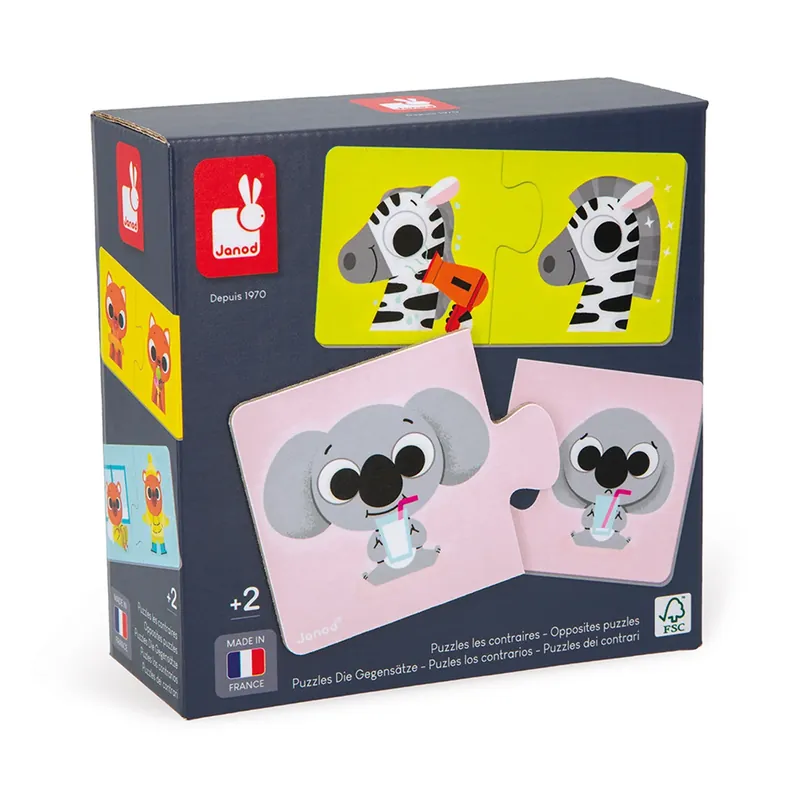 Populair JANOD puzzel tegenstellingen 2 jr+ / 12 x 2 stks