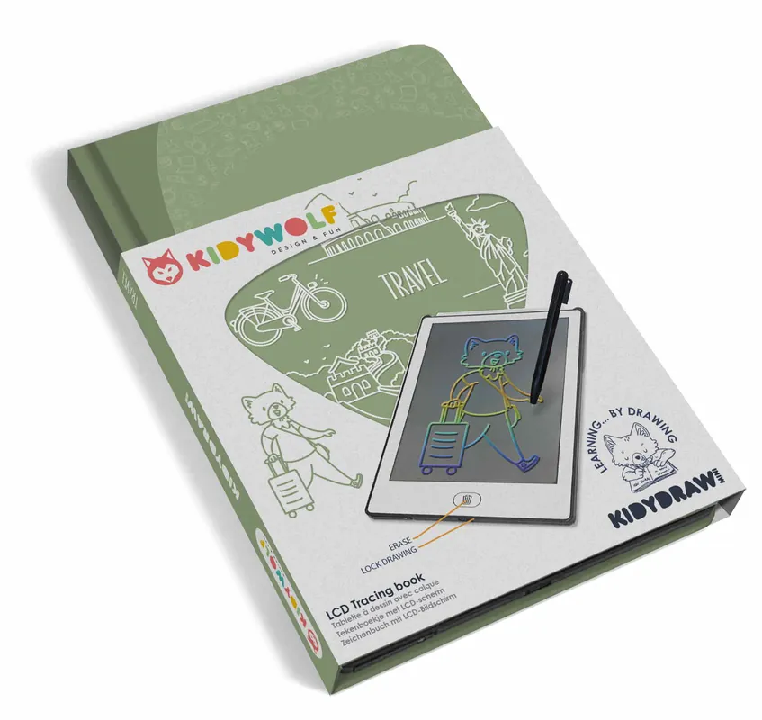 Finale Uitverkoop Kidywolf Kidydraw Mini tekentablet travel 5 jr+