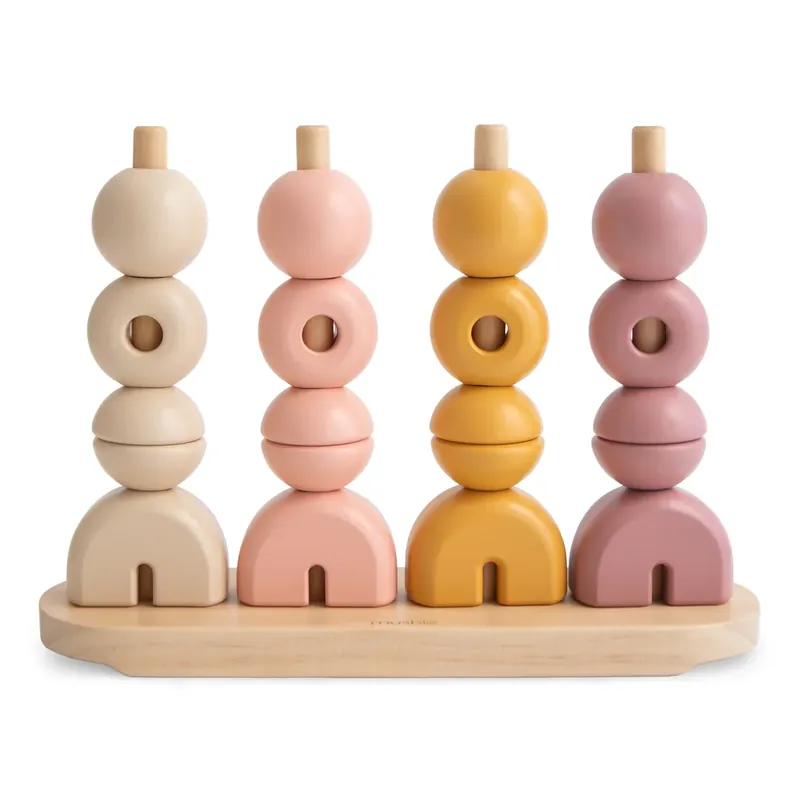 Uitverkoop Mushie multi shape stacker sunrise 3 jr+