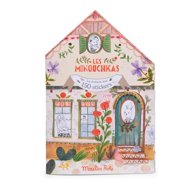 Moulin Roty kleur- en stickerboek Les Minouchkas 3 jr+ Gecertificeerd
