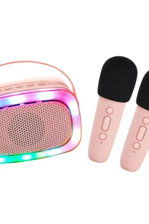 Lalarma karaoke set 2 microfoons roze Voordeelprijs