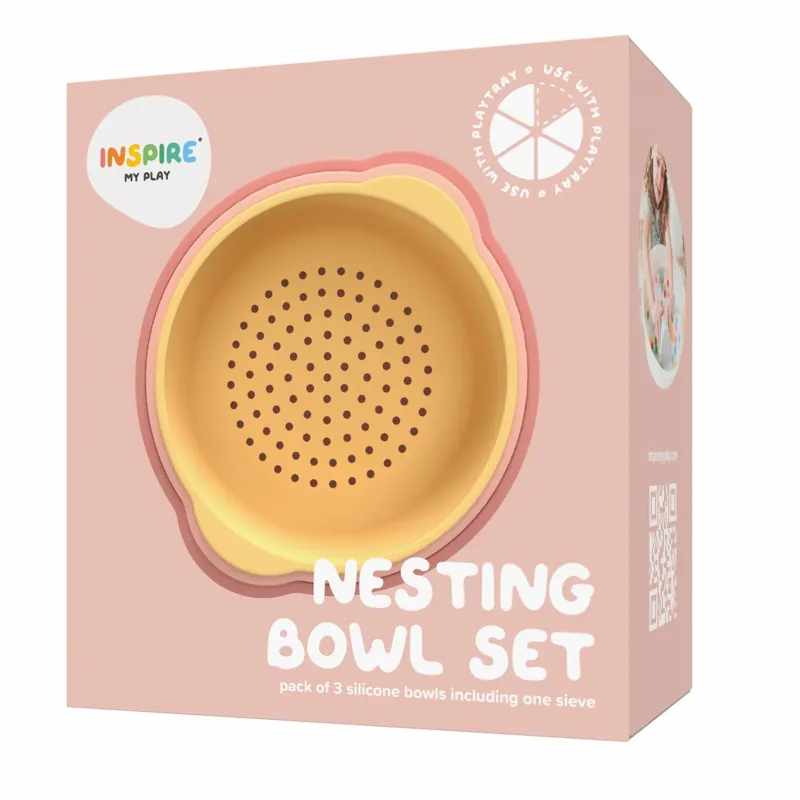 Laatste Kans Inspire my play nesting bowl set coral yellow 6 mnd+