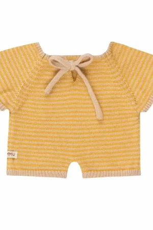 Gratis Retour We are gommu onesie Light Cream Mustard short 3 jr+