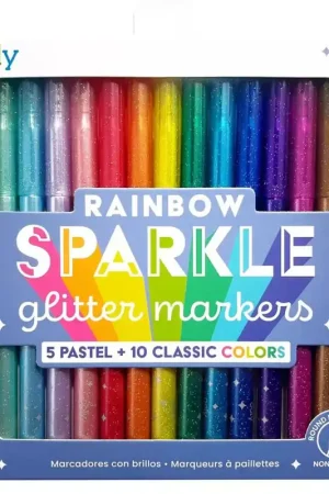 Seizoensaanbieding OOLY rainbow sparkle glitter markers 15 stks 6 jr+