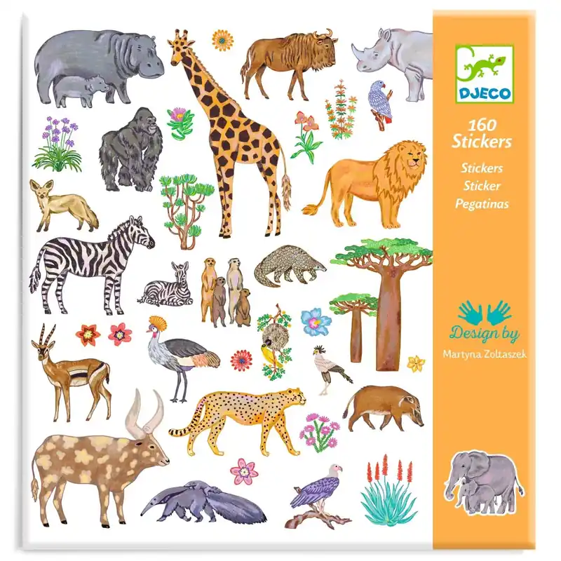 Betrouwbaar DJECO stickers Afrikaanse dieren 4 jr+