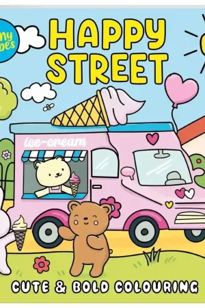 Sunny Vibes Happy Street Cute & Bold Colouring Book Premium