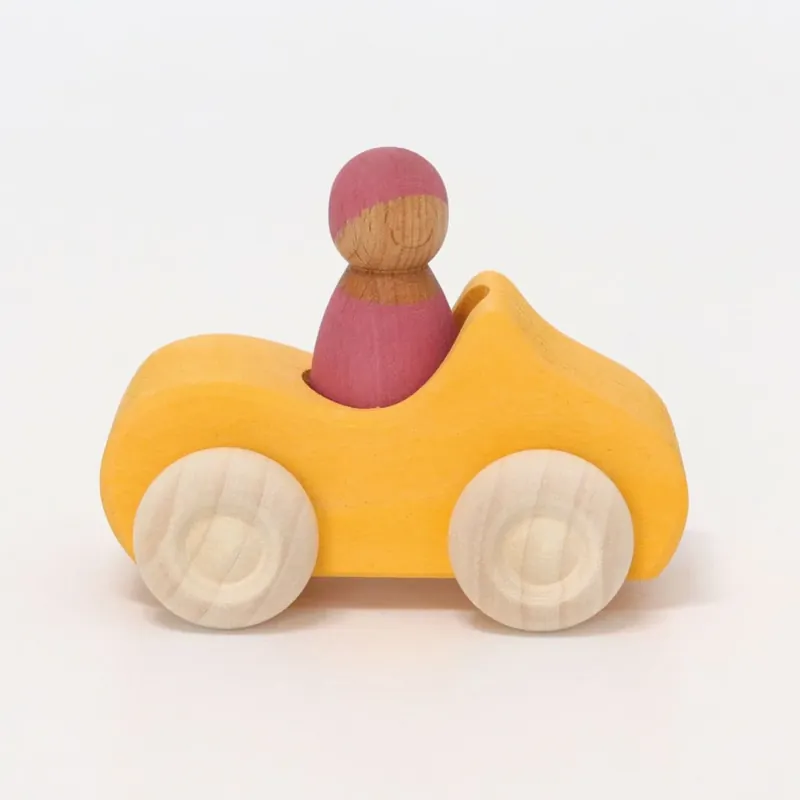 Actieprijs GRIMMS auto geel + regenboogvriend 1 jr+
