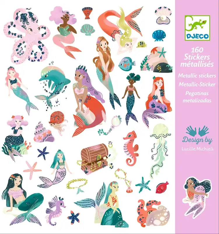 Merkproduct DJECO stickers Zeemeerminnen 4 jr+