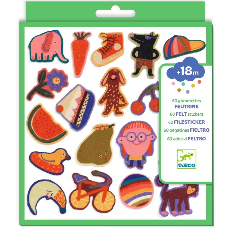Uitverkoop DJECO vilt stickers Silly Ones 18 mnd +