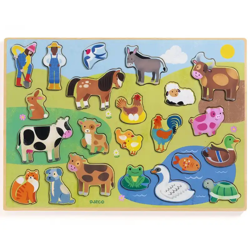 Koop Online DJECO houten puzzel Campo 2 jr+ / 22 stks