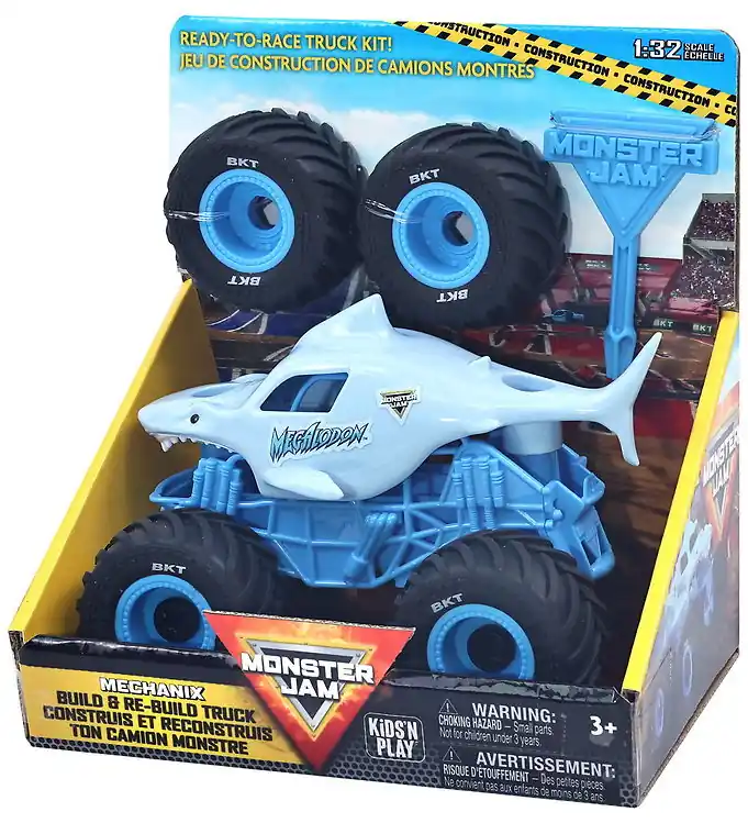 Actieprijs Monster Jam Truck - 1:32 - Mechanix Bouwen en Herbouwen - Megalo