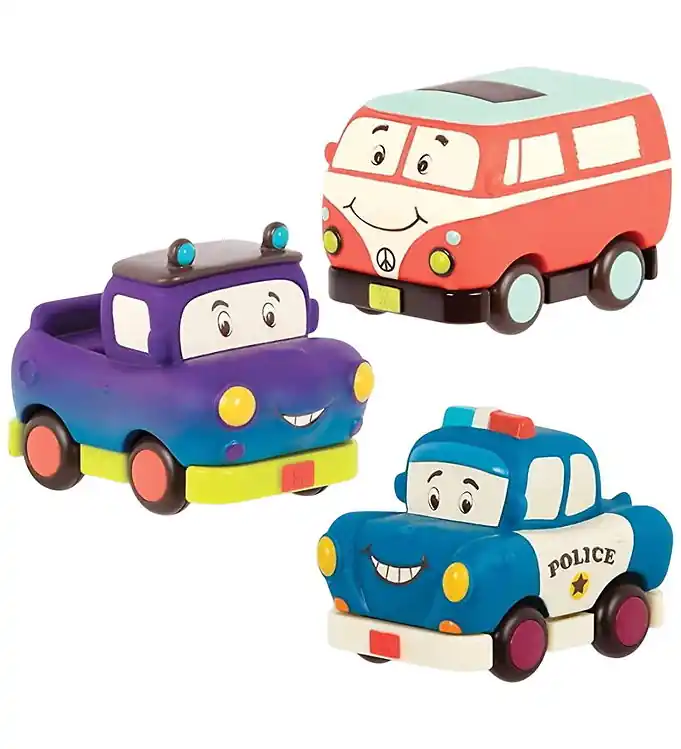 Beperkte Voorraad B. toys Auto´s - 8 cm - Mini Wielen! - Politie/Ryebrød/Pickup