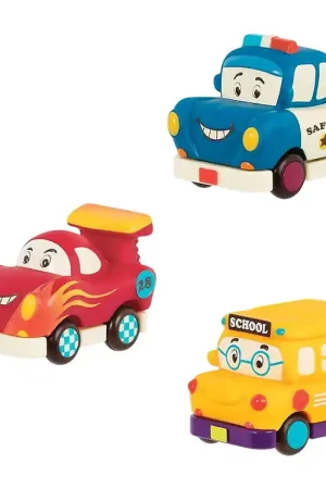 B. toys Auto´s - 8 cm - Mini Wielen! - Politie/Dragster/Bus Shop Nu