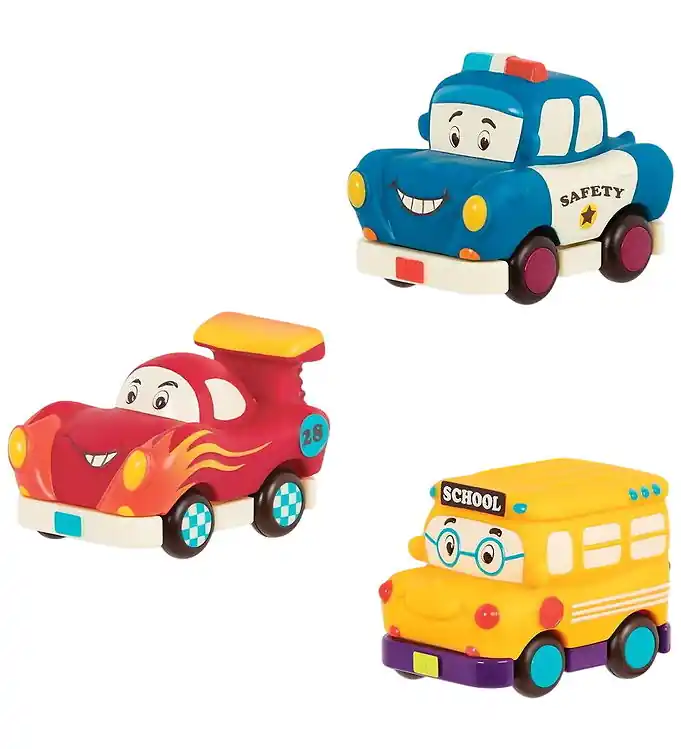 B. toys Auto´s - 8 cm - Mini Wielen! - Politie/Dragster/Bus Shop Nu