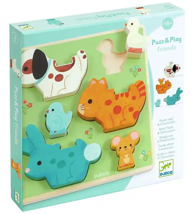 Op = Op Djeco Puzzel - 6 Bakstenen - Puzzel & Play - Vrienden
