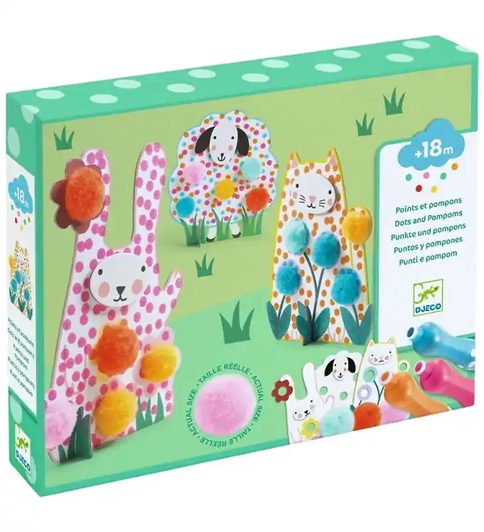 Meest Verkocht Djeco Creatieve Speelset - Stippen En pompons - in het gras