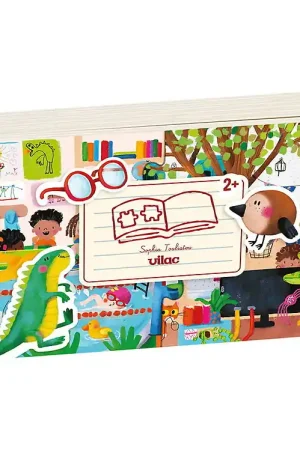 Vilac Puzzelboek - 52 Bakstenen - Hout - Activiteiten Goedkoop
