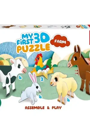 Educa 3D Puzzel - 18 Bakstenen/5 Speelfiguren - My First - Farm Laatste Kans