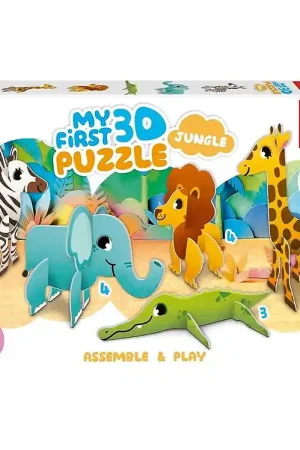 Educa 3D Puzzel - 19 Bakstenen/5 Speelfiguren - My First - Jungl Exclusieve Aanbieding