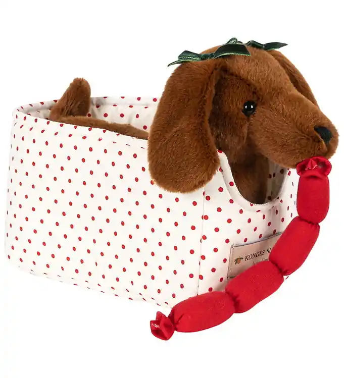 Op = Op Konges Sløjd Knuffel - Chorizoworst Dog - 14x27 cm - Brown