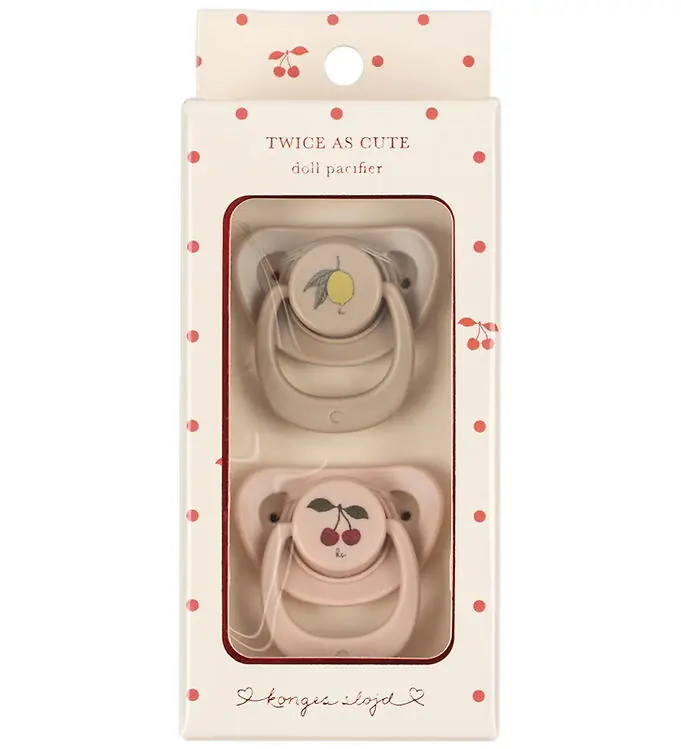 Alleen Vandaag Konges Sløjd Fopspeen - 2-pack - Doll Fopspeen - Cherry/Lemon