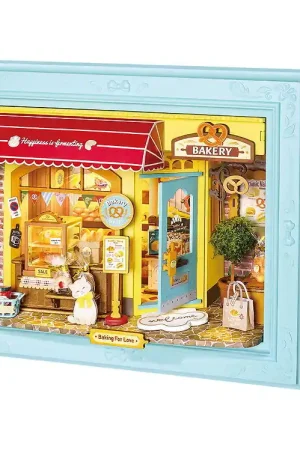Fabrieksprijs Rolife Miniatuurdiorama - DIY - Fluffy CAT Bakkerij DP001 - 146