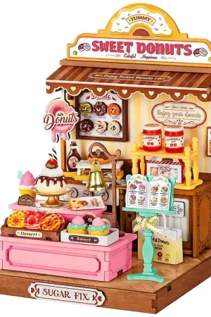 Voordeelprijs Rolife Miniatuurdiorama - DIY - Sweetie's Donut Winkel DS051 - 1
