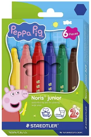 Korting Staedtler Markers - 6 st. - Noris Junior - 2,5 mm - Peppa Pig