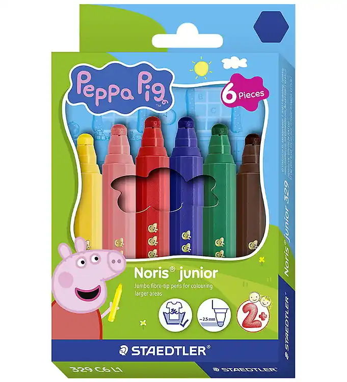 Korting Staedtler Markers - 6 st. - Noris Junior - 2,5 mm - Peppa Pig