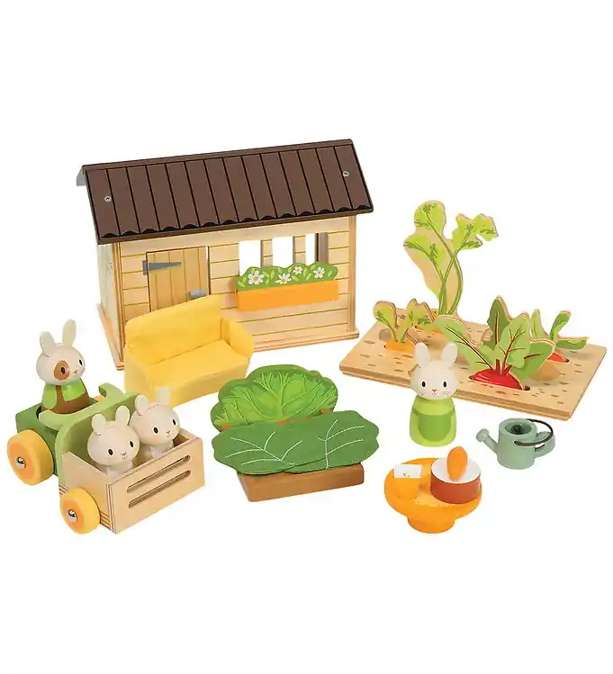 Actieprijs Tender Leaf Houten Speelgoed - 19 Onderdelen - Het konijnenhok