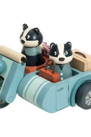 Actieprijs Tender Leaf Houten Speelgoed - 13 Onderdelen - Motorexcursie m.