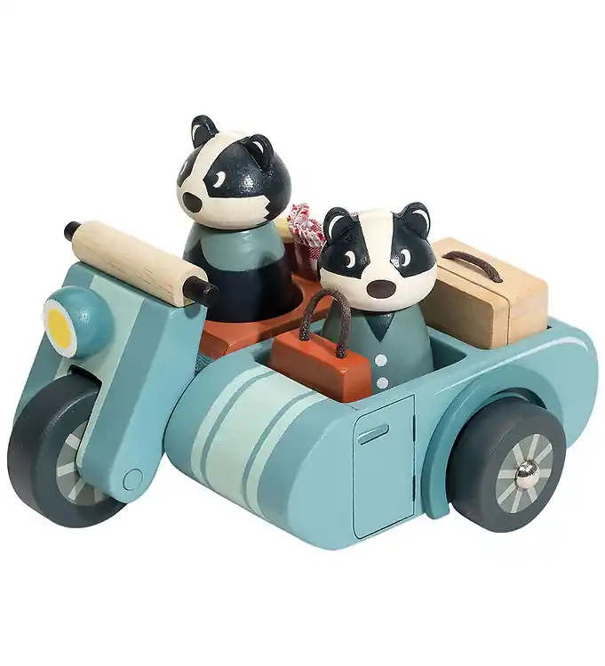 Actieprijs Tender Leaf Houten Speelgoed - 13 Onderdelen - Motorexcursie m.