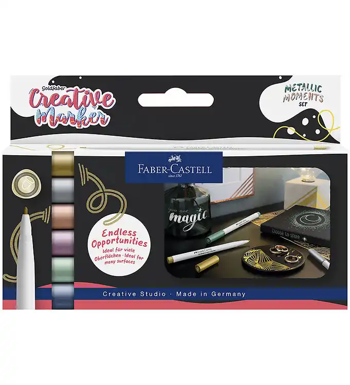Meest Verkocht Faber-Castell Markers - Creatieve Marker - 6 st. - Metallic Moed