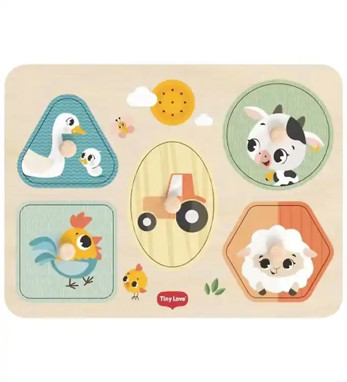 Beperkte Voorraad Tiny Love Puzzel m. Geluid - 5 Stukjes - My First Geluidspuzzel